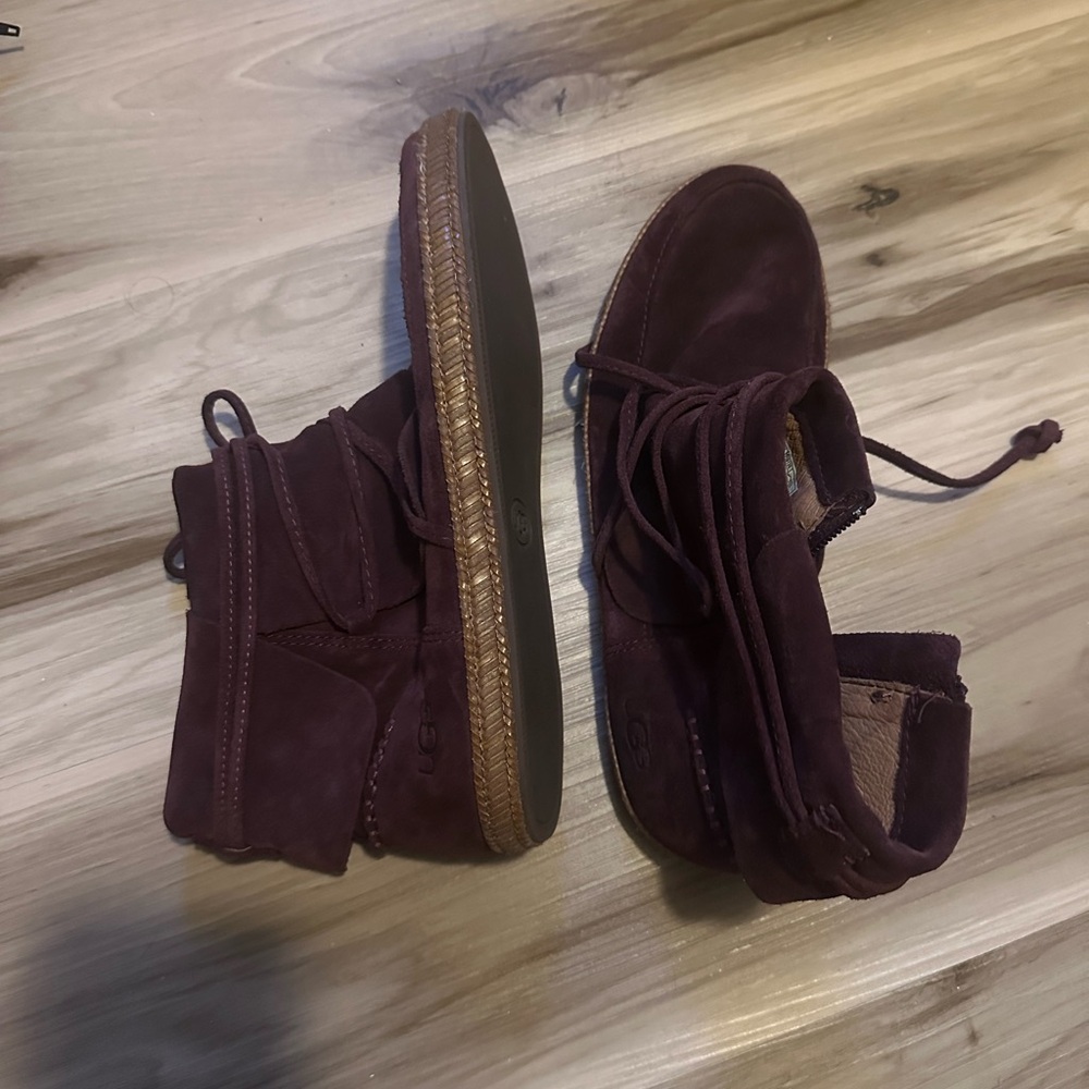 UGG Dark Plum Suede Ankle Boots